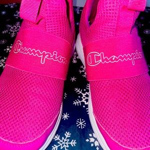 Girls Logo Champion Sneakers Hot Pink